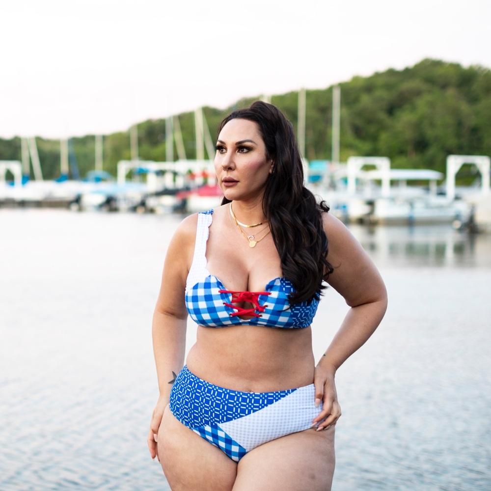 Rosegal 2 piece Swimsuit Plus Size 1x Patriotic